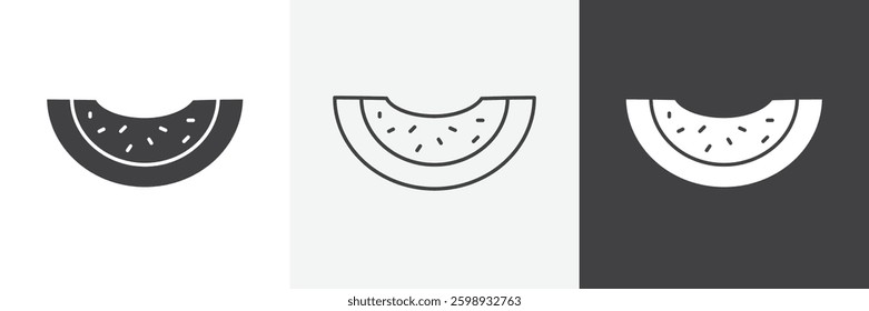 Melon icons in Thin line black color. flat simple vector symbols illustration.