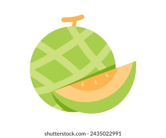 melon illustration for coloring book template, melon for kids worksheet printable