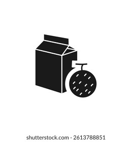 Melon juice box icon eps 10
