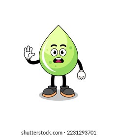 melon juice cartoon illustration doing stop hand , character design