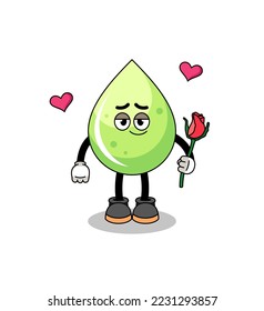 melon juice mascot falling in love , character design