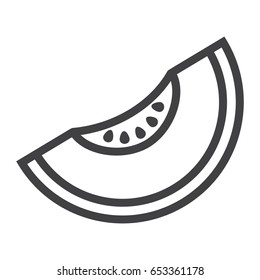 Melon line icon, fruit and diet, vector graphics, a linear pattern on a white background, eps 10.