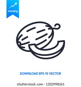 Melon Line Icon On White Background