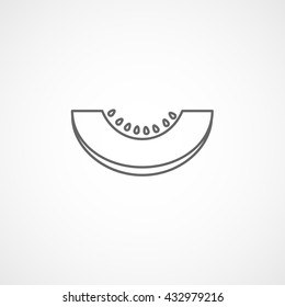 Melon Line Icon On White Background