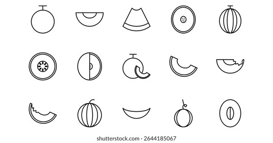 ícone de linha melão ilustração de pacote