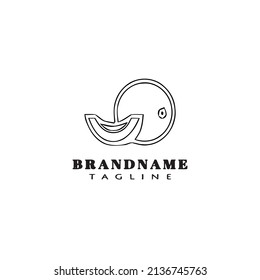 diseño de icono de dibujos animados del logotipo de melón ilustración de vector aislado moderna