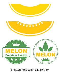 Melon logo. Isolated melon on white background