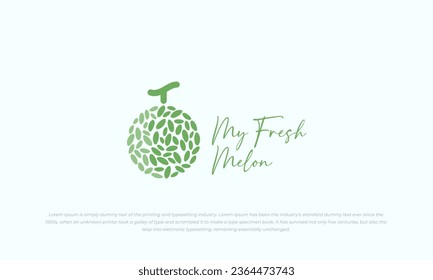 melon logo simple, modern style with abstract unique pattern