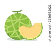 Melon logo vector. melon on white background. Half melon.