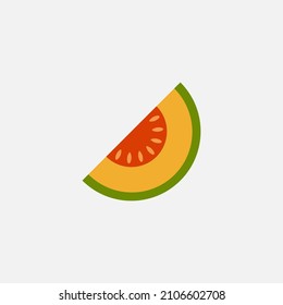 Melon logo vector. melon on white background. Half sliced melon.