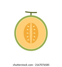 Melon logo vector. melon on white background. Half melon.