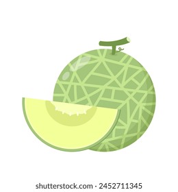 Vector con logo de melón. melón sobre fondo blanco. Mitad melón.