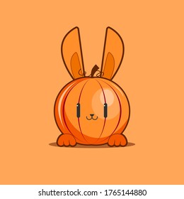Melon mascot character illustration with bunny ear