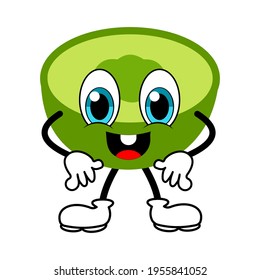 Ilustración vectorial aislada de mascota melón sobre fondo blanco