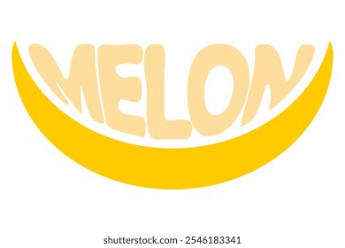 melon name of a fruits in the form a fruit logo creative and original for your business or company logotype vector illustration