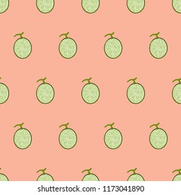 Melon pattern, seamless background can use for design, Melon wallpaper, vector.
