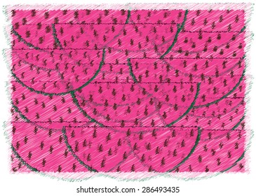 melon pieces sketch