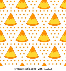 melon and polka dot vector seamless pattern