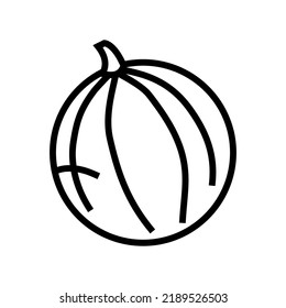 melon round cantaloupe  line icon vector. melon round cantaloupe  sign. isolated contour symbol black illustration