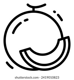 Melon Simple Line Symbol Logo Symbol