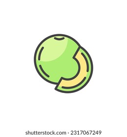Melon slice filled outline icon, line vector sign, linear colorful pictogram isolated on white. Symbol, logo illustration. Vector graphics