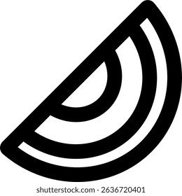 Melon Slice outlined icon design style