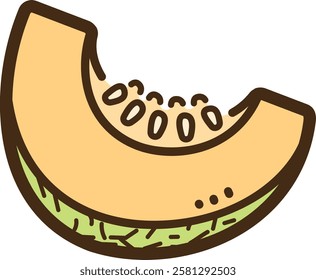 Melon slice vector doodle illustration and graphic