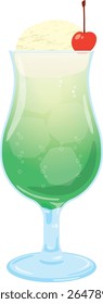 Melon soda (Popular sweet drink found all across Japan)