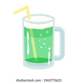 Melon soda.Vector illustration that is easy to edit.