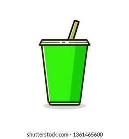 Melon Soft drink Vector Illustration Flat Design For Your Restaurant