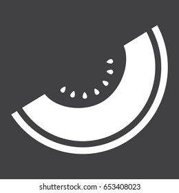 Melon solid icon, fruit and diet, vector graphics, a glyph pattern on a black background, eps 10.