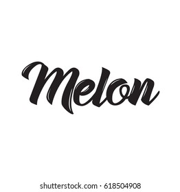 melon, text design. Vector calligraphy. Typography poster. Usable as background.