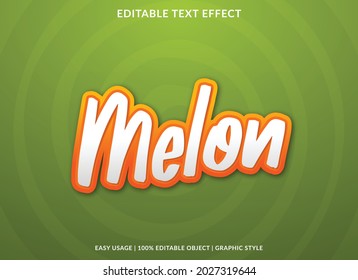 melon text effect editable template with abstract style use for business logo and brand