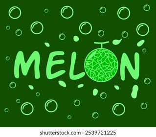 Design Vetorial Melon. Ilustração de fundo de sentença de fruto de melão.