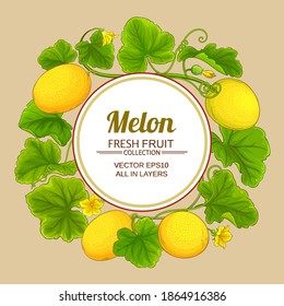 melon vector frame on color background