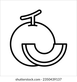icono del vector de melón. estilo de contorno de icono de fruta. uso perfecto para icono, ilustración vectorial en fondo blanco