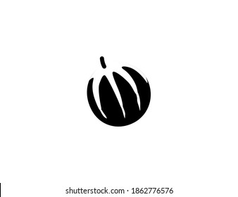 Melon vector icon. Isolated  melon illustration