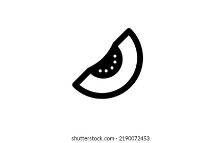 melon vector icon simple black and white background eps 8 perfect pixel