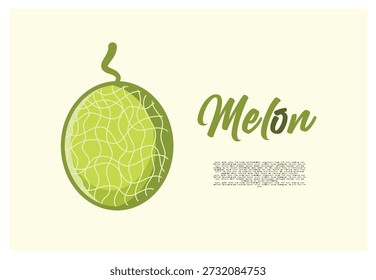Melon vector illustration flat design simple . 