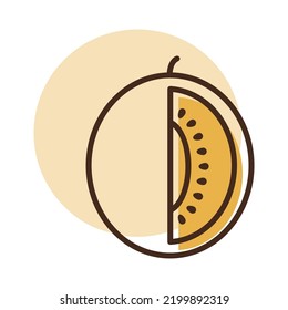 Melon vector isolated icon. Graph symbol for food and drinks web site, apps design, mobile apps and print media, logo, UI