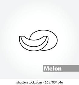 Melon vector line icon on white background
