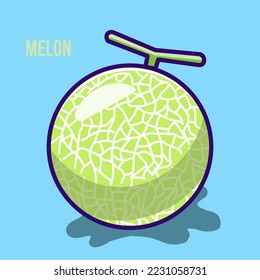 vector de melón. melones en un fondo blanco. adecuado para su uso como fondo de pantalla. símbolo. diseño de logotipo. afiches de melón