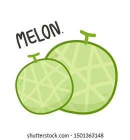 Melon vector. melon on white background. wallpaper. symbol. logo design. melon poster.
