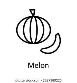 Melon Vector outline Icon Design illustration. Food and Drinks Symbol on White background EPS 10 File 