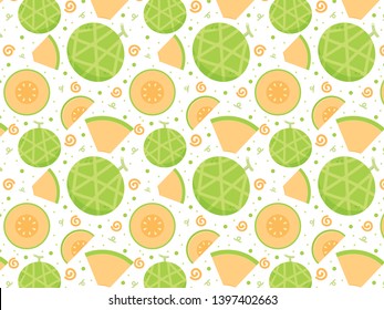 melon vector. melon pattern vector. wallpaper. copy space.