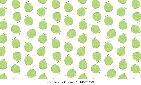 Melon vector. Melon pattern wallpaper. Melon on white background.