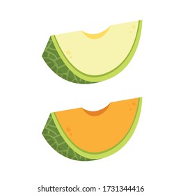 Melonenvektorsymbol auf weißem Hintergrund. Logo-Design mit Kopierraum.
