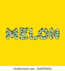 melon word text fruit letter for strain