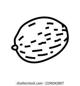 vector de icono de una línea amarillo melón. signo amarillo melón. símbolo de contorno aislado ilustración negra