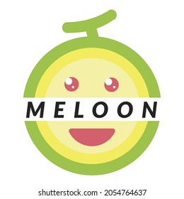 ilustración vectorial de meloón diseño plano para empresa o marca de frutas